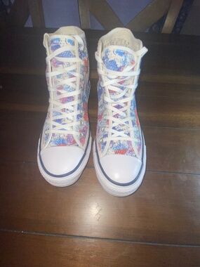 Converse All Stars (8.5) Daisies Floral Mesh Sneakers HiTop